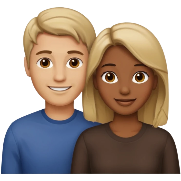 couple male dirty blonde hair female dark brown hair emoji