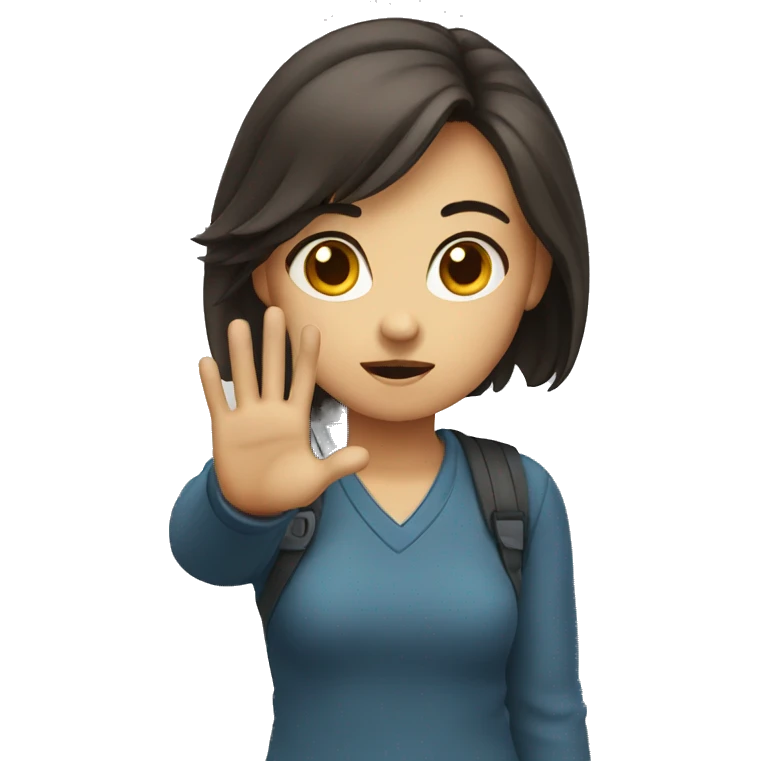 angry girl waving goodbye emoji