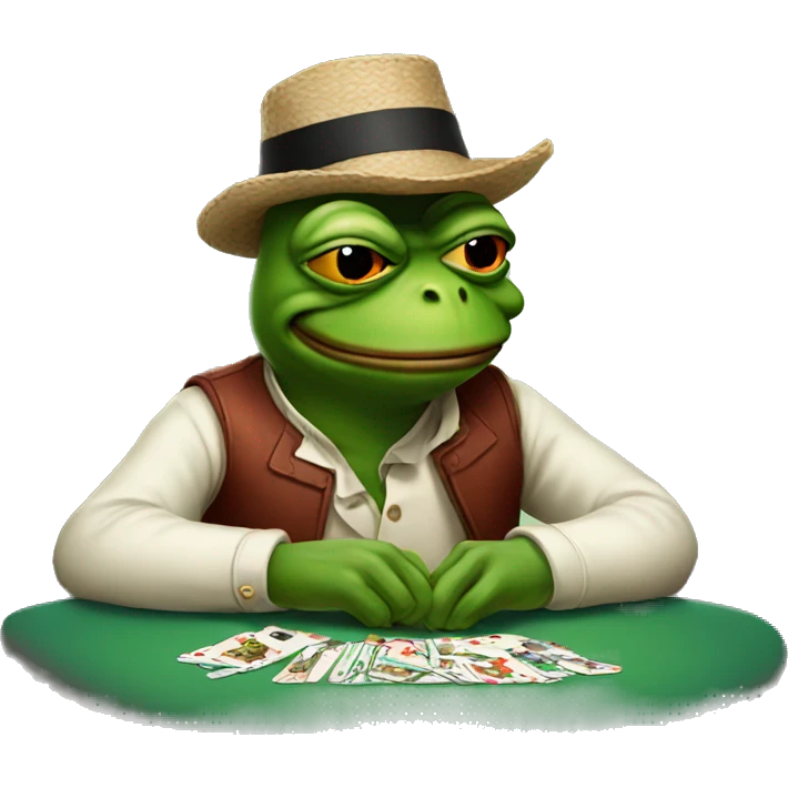 pepe playing poker emoji