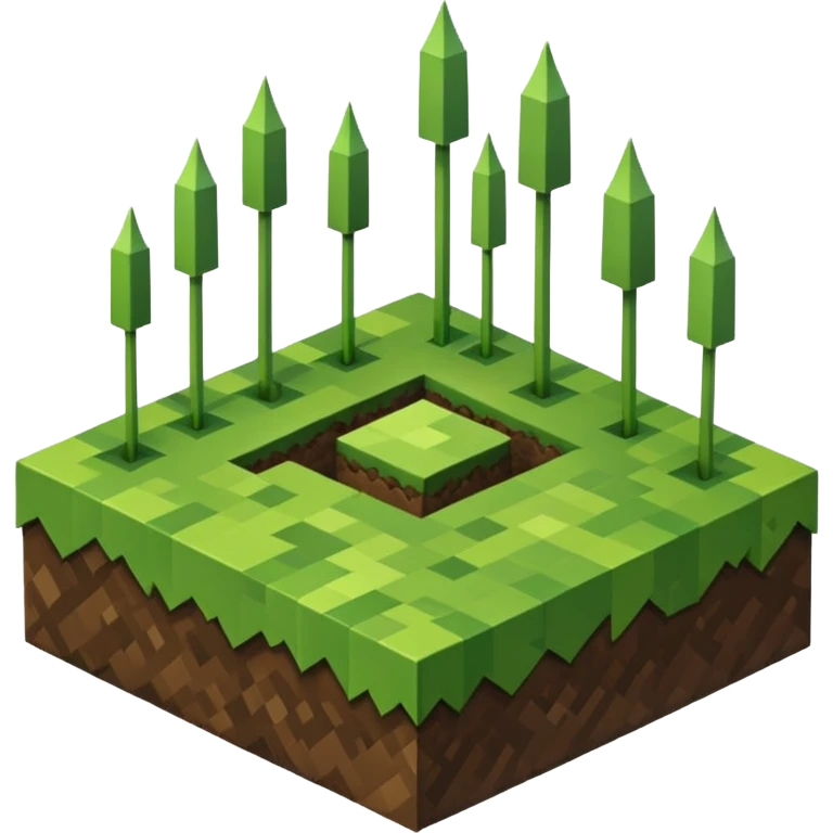 um bloco de grama do minecraft emoji