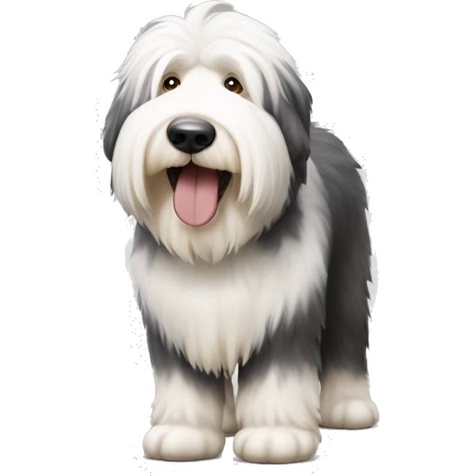 Dog old english sheepdog full-height emoji