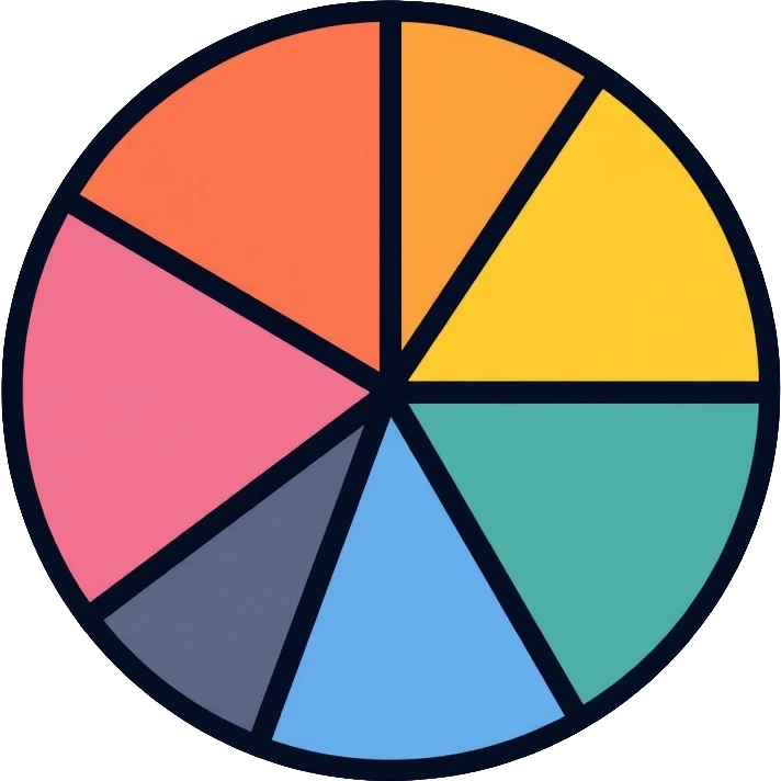 pie chart with colorful segments emoji