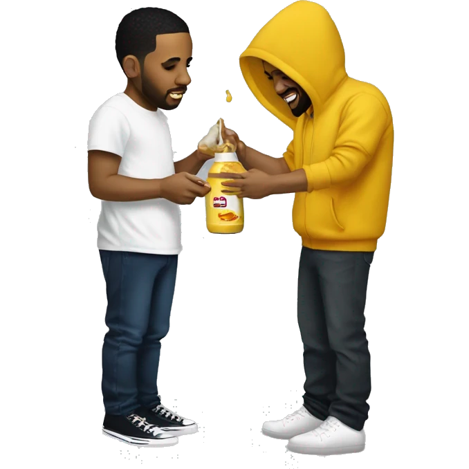 Kendrick Lamar pouring mustard on drake emoji