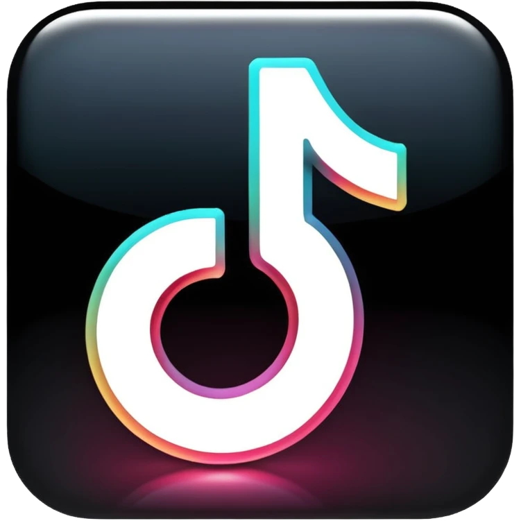 tiktok logo thats glowing transparent background but make it shiny glow emoji