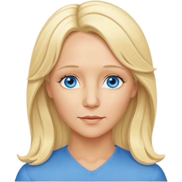 Agnetha Faltskog with blue eyes, blonde long hair emoji