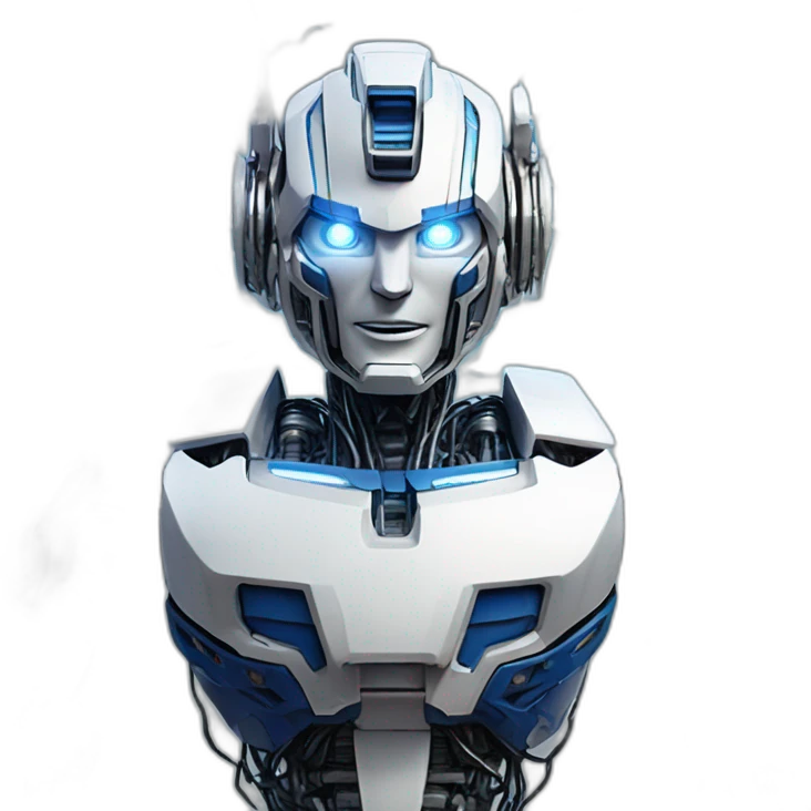 friendly transformers robot style AI with brain exposed circuit wires lightning explosions overwhelmed emoji