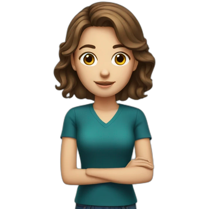 young teacher with brown hair emoji