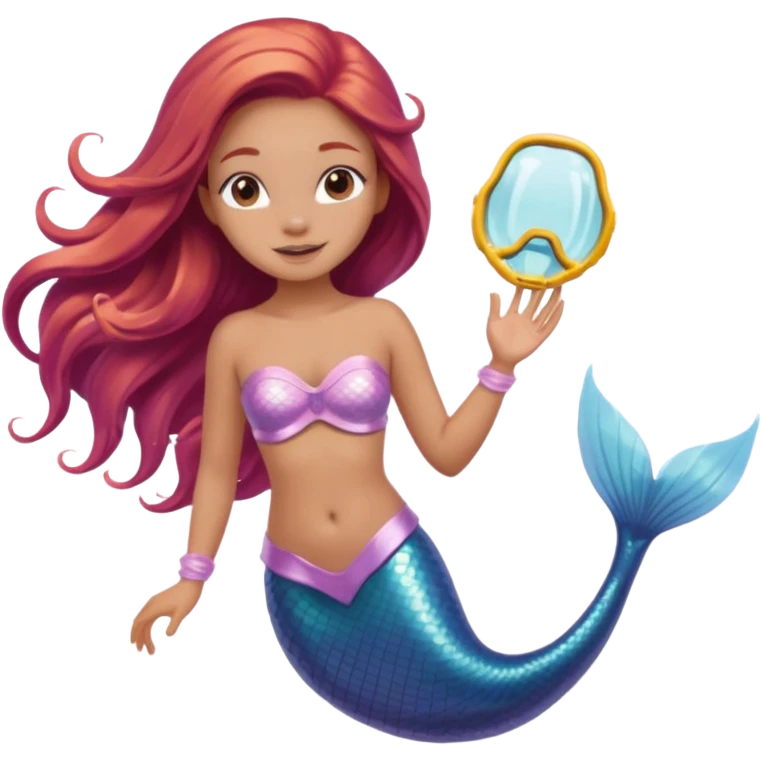 Mermaid wearing a light pink snorkel emoji