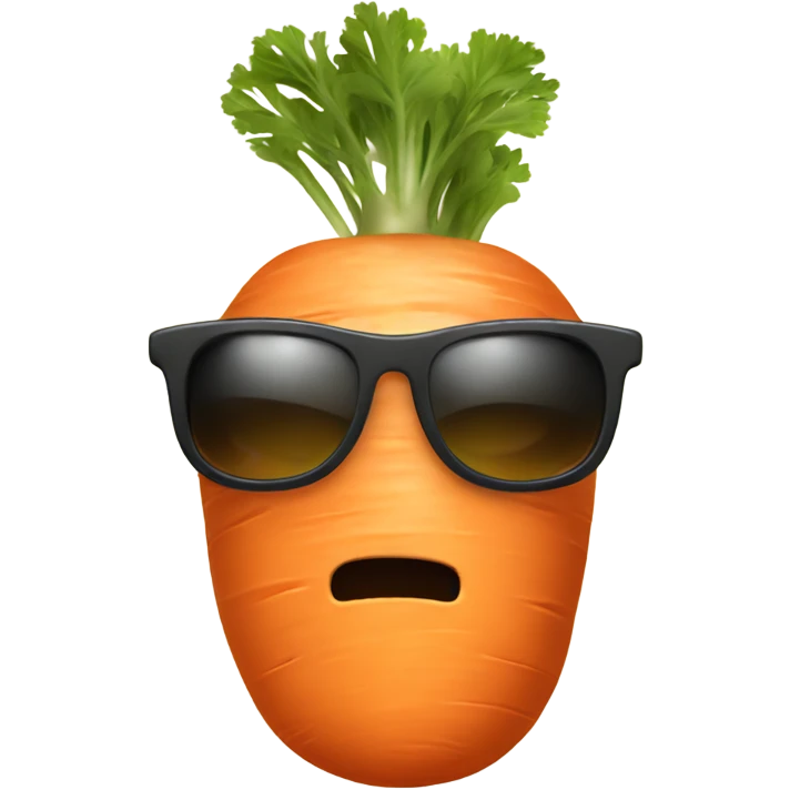 A carrot with a face wearing a jumper and shades emoji