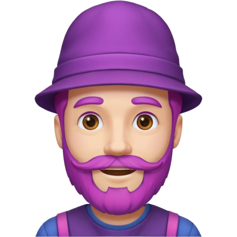 purple bearded, pink haired man with hat emoji