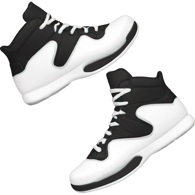 basketball shoes. black with white details. Emoji style. minimalist. emoji