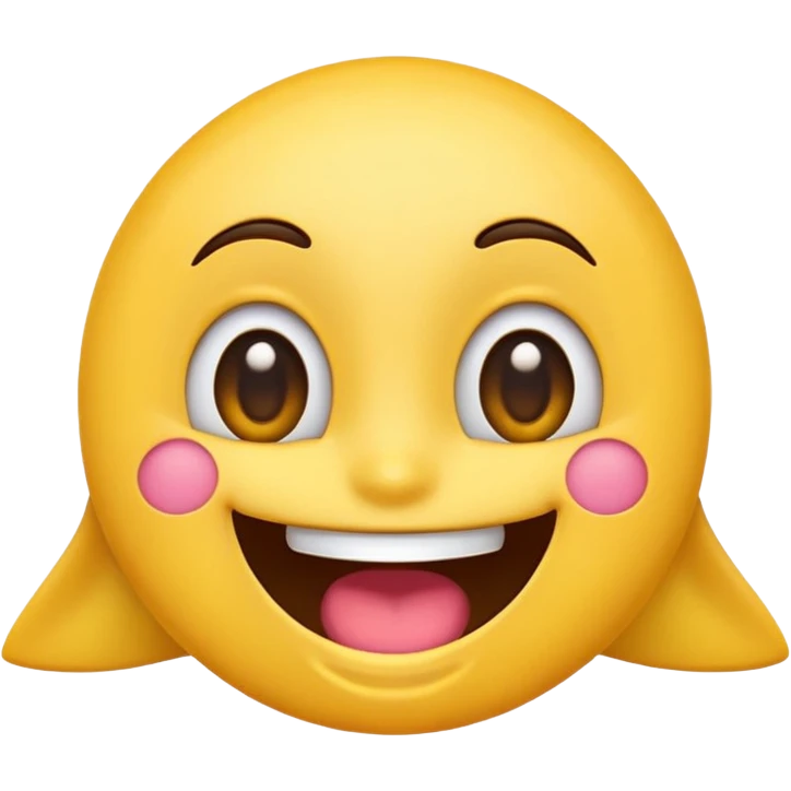 cartoon smiling emoji with open mouth and happy eyes, colorful and cheerful, no text, suitable for WhatsApp and Instagram emoji
