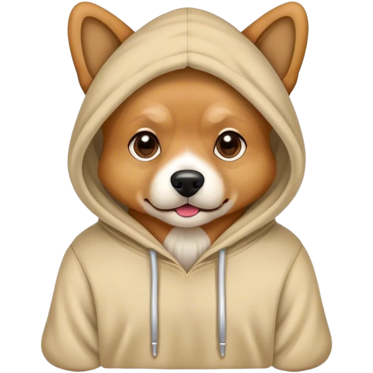 Dog wearing hoodie emoji