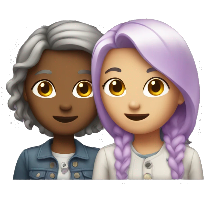 two lesbians. one is older emoji