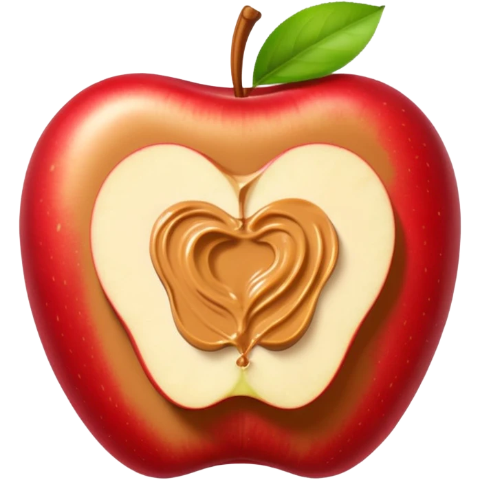 sliced apple with peanutbutter emoji