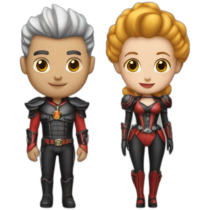 Harley queen et bar man emoji