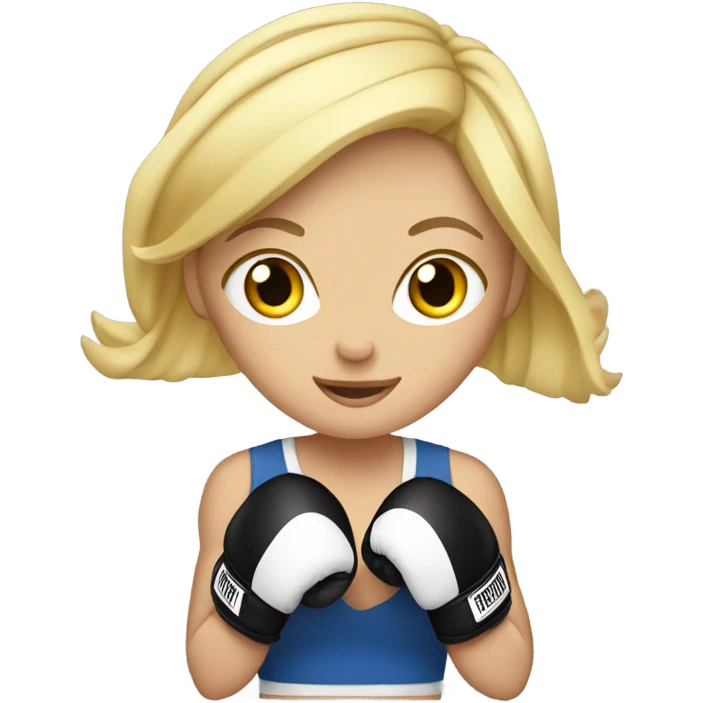Blonde girl wearing boxing gloves emoji