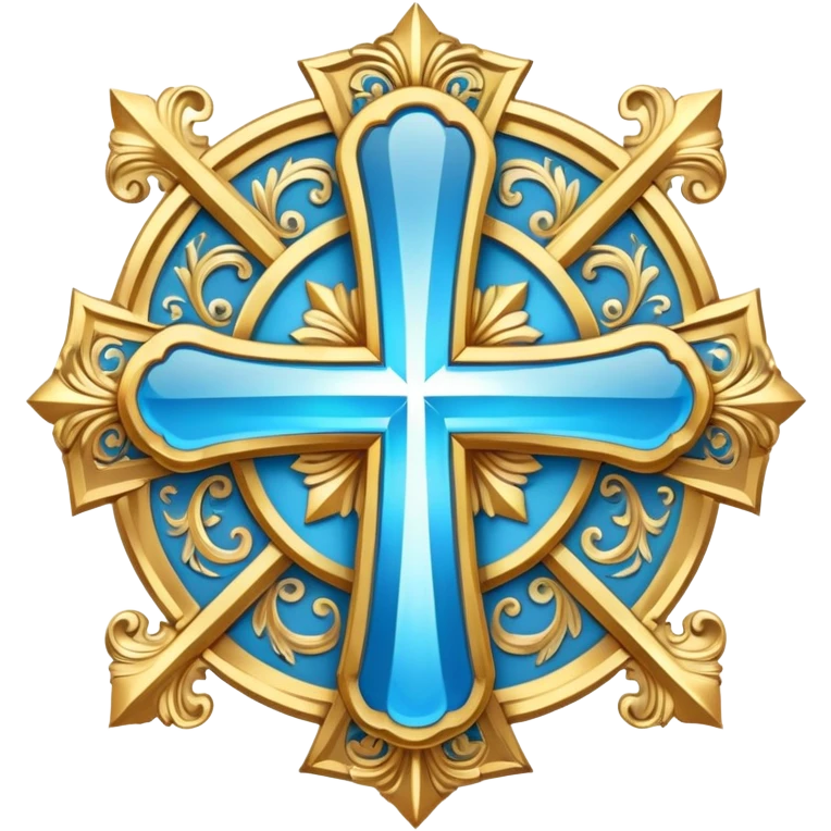saint emblem with light blue cross emoji