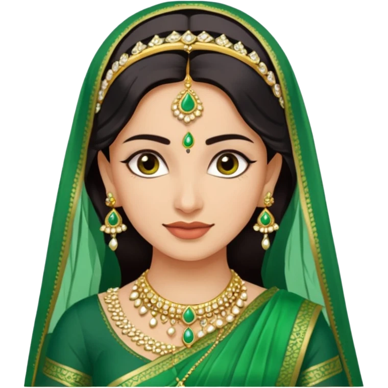 bride in green saree emoji