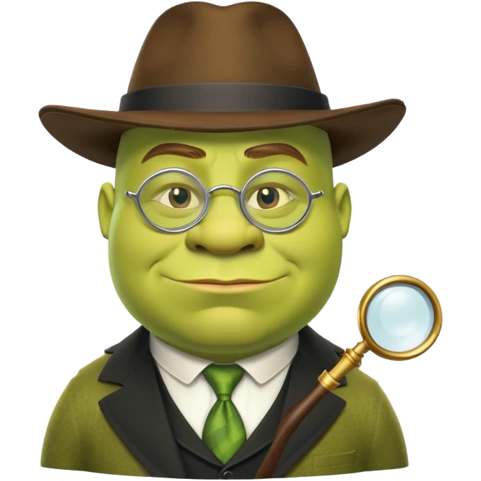 Shrek wearing a monocle and mafia hat emoji