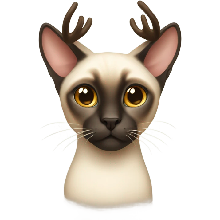 Siamese cat with antlers emoji