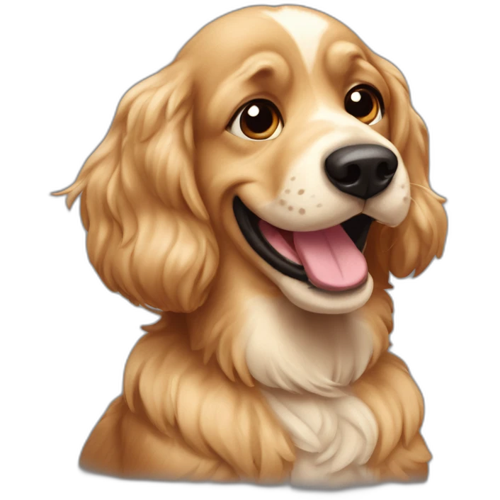 Perro cockerspanich sonriente emoji