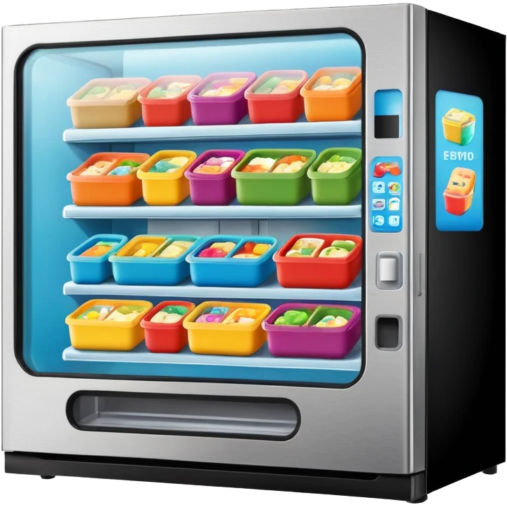 vending machine with frozen bento meals inside emoji