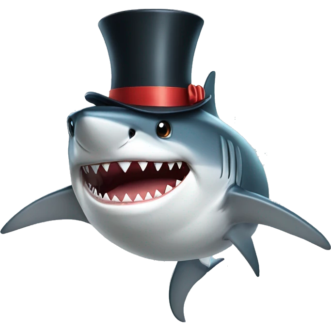 Shark with a top hat emoji