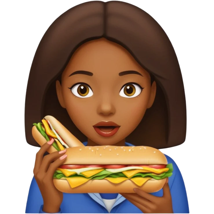 Black girl eating subway  emoji