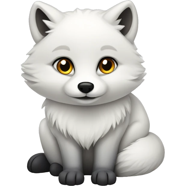 An arctic fox sat down  emoji