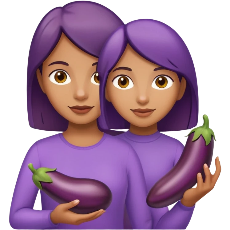 girl holding two eggplants  emoji