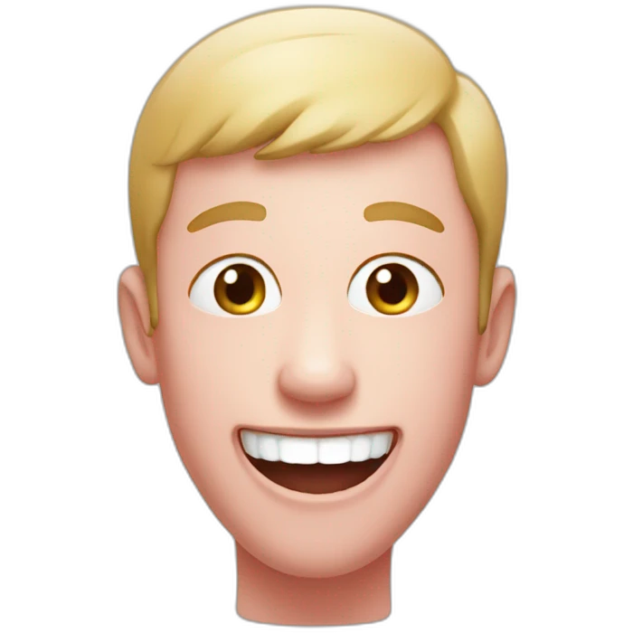 pink laughing long oval emoji
