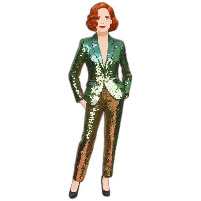 Audrey fleurot pose multicolored sequined suit emoji