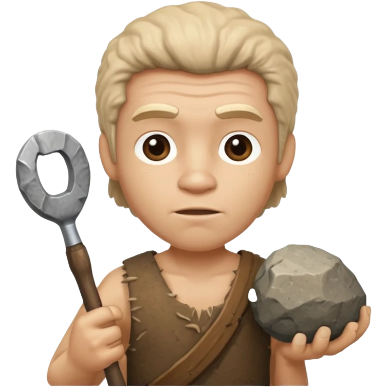 mini stone age man with tool emoji