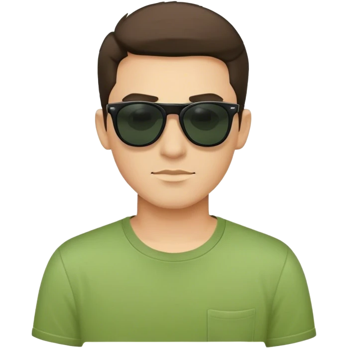 cool guy in green shirt and dark sunglasses  emoji