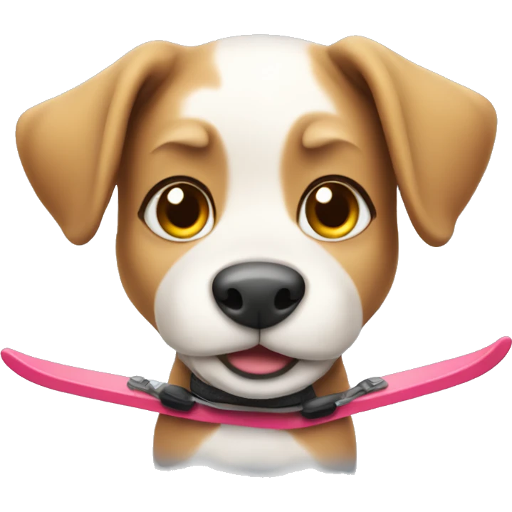 A cute puppy skiing emoji
