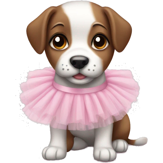 Puppy wearing tutu emoji
