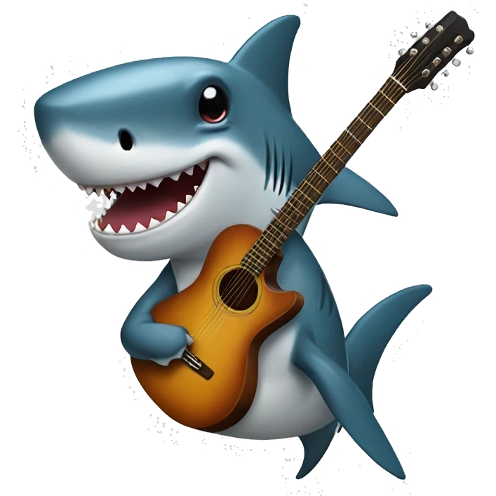 shark with guitar emoji