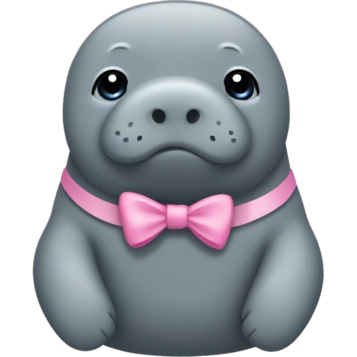 manatee wearing a little pink bow emoji