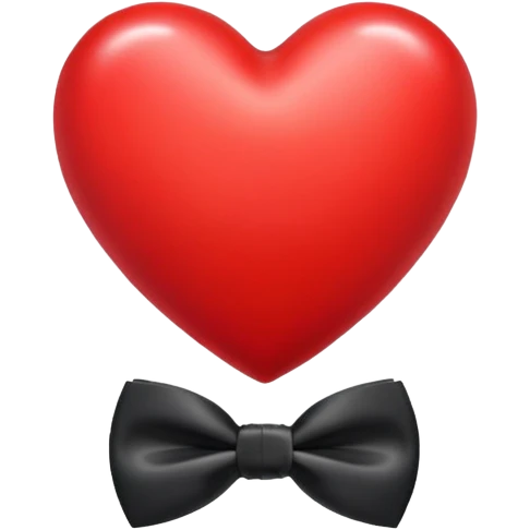 Red heart with black bow tie emoji
