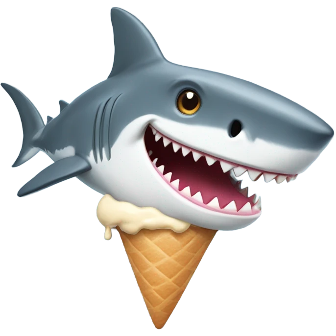 Shark with ice cream emoji