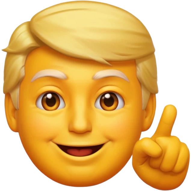 make the donald trump pointing face as a yellow emoji face emoji