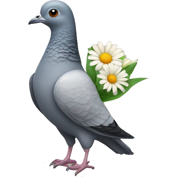 pigeon with flower bouquet emoji