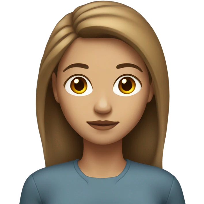 create a woman, light skin, medium brown hair, strong and femeni emoji