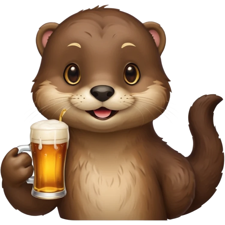 Otter holding a beer emoji