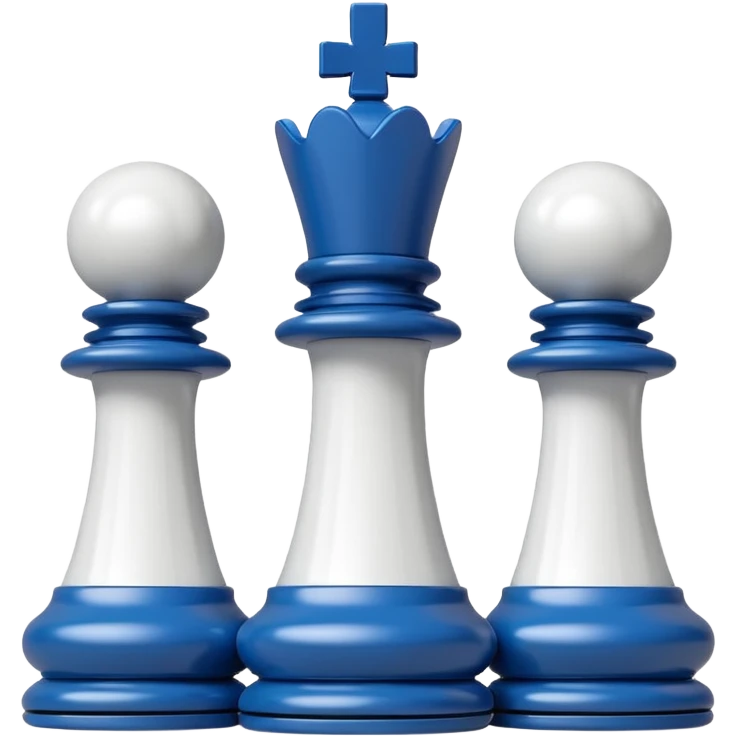 white plastic chess pieces, queen, white emoji