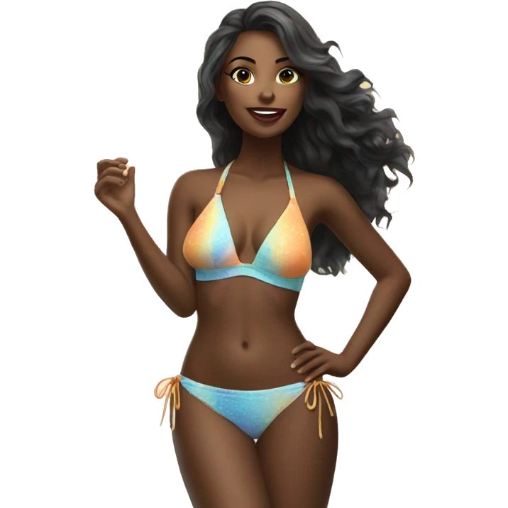 beachside beauty in bikini emoji