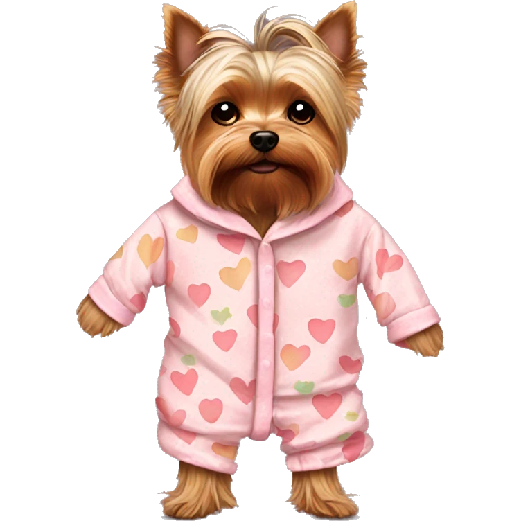 Yorkie in pajamas emoji
