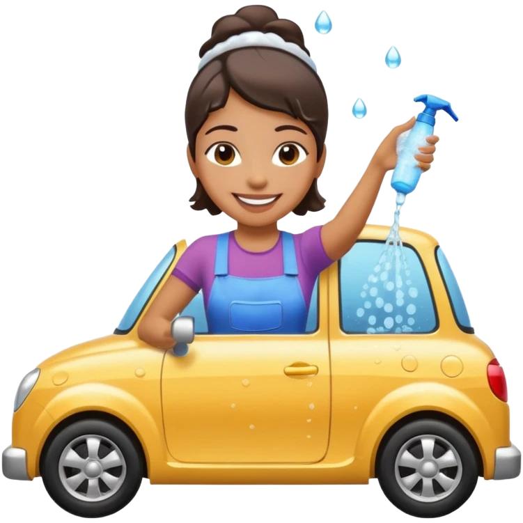 car washer woman with car  emoji
