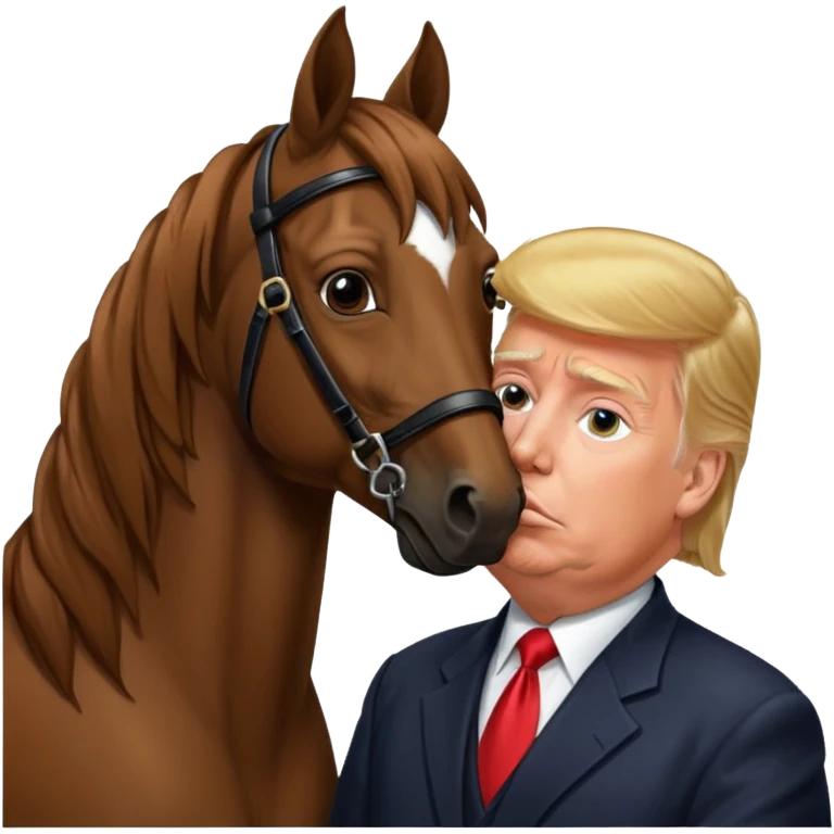 Donald trump kissing a horse emoji